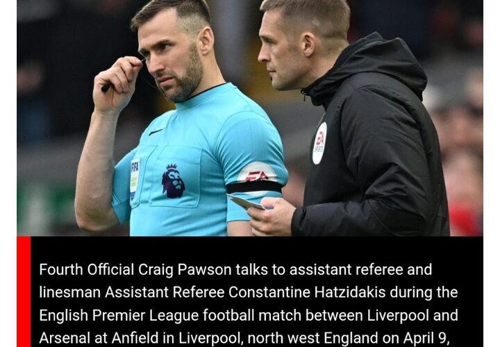 Shocker As Match official elbows Liverpool player in the face